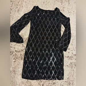 Stunning Eliza J size 8 black and silver sequin cocktail dress